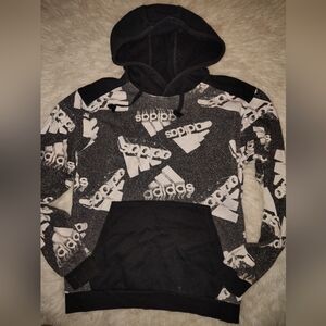 Adidas Black and White Men's Hoodie